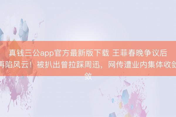 真钱三公app官方最新版下载 王菲春晚争议后再陷风云!被扒出曾拉踩周迅,网传遭业内集体收敛