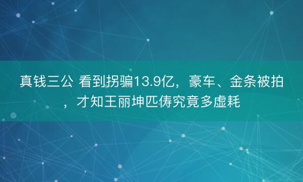 真钱三公 看到拐骗13.9亿,豪车、金条被拍,才知王丽坤匹俦究竟多虚耗