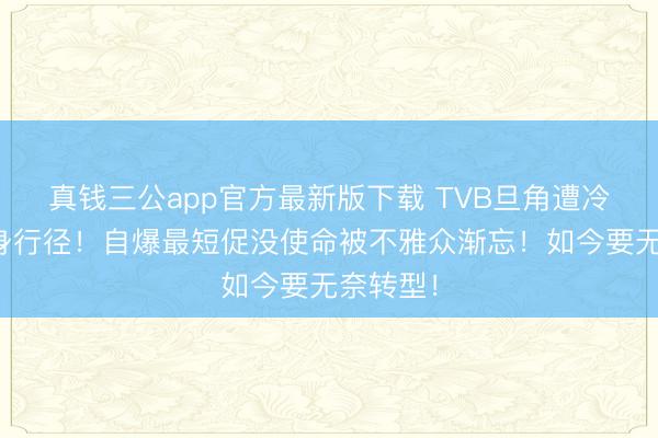 真钱三公app官方最新版下载 TVB旦角遭冷待后现身行径!自爆最短促没使命被不雅众渐忘!如今要无奈转型!