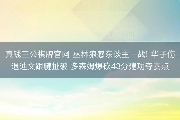 真钱三公棋牌官网 丛林狼感东谈主一战! 华子伤退迪文跟腱扯破 多森姆爆砍43分建功夺赛点