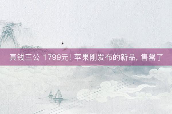 真钱三公 1799元! 苹果刚发布的新品， 售罄了