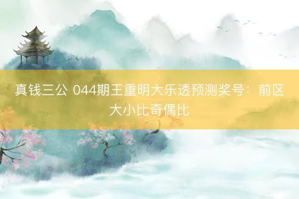 真钱三公 044期王重明大乐透预测奖号：前区大小比奇偶比
