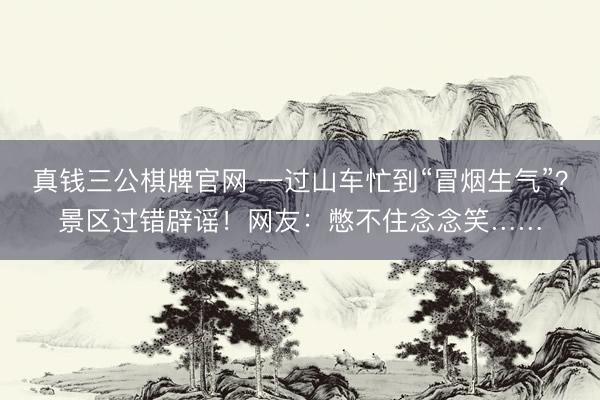 真钱三公棋牌官网 一过山车忙到“冒烟生气”？景区过错辟谣！网友：憋不住念念笑……