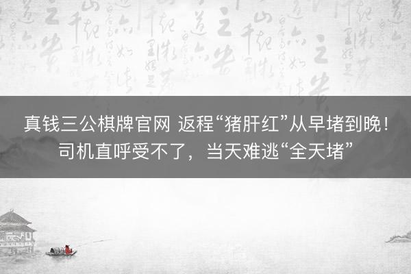 真钱三公棋牌官网 返程“猪肝红”从早堵到晚！司机直呼受不了，当天难逃“全天堵”